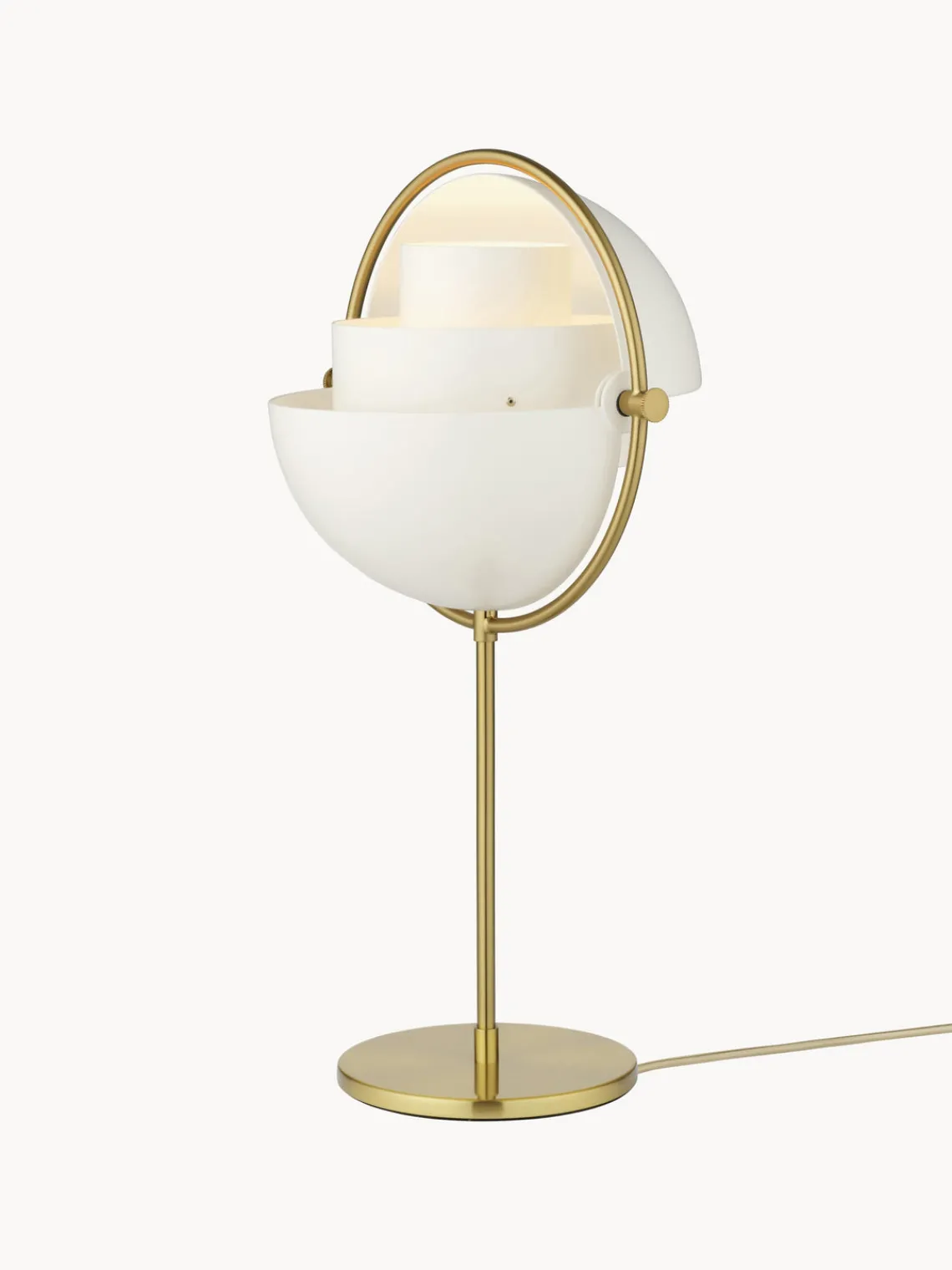 Lámparas De Mesa|Lámparas De Techo>GUBI Lámpara de mesa grande regulable Multi-Lite Blanco mate, dorado mate