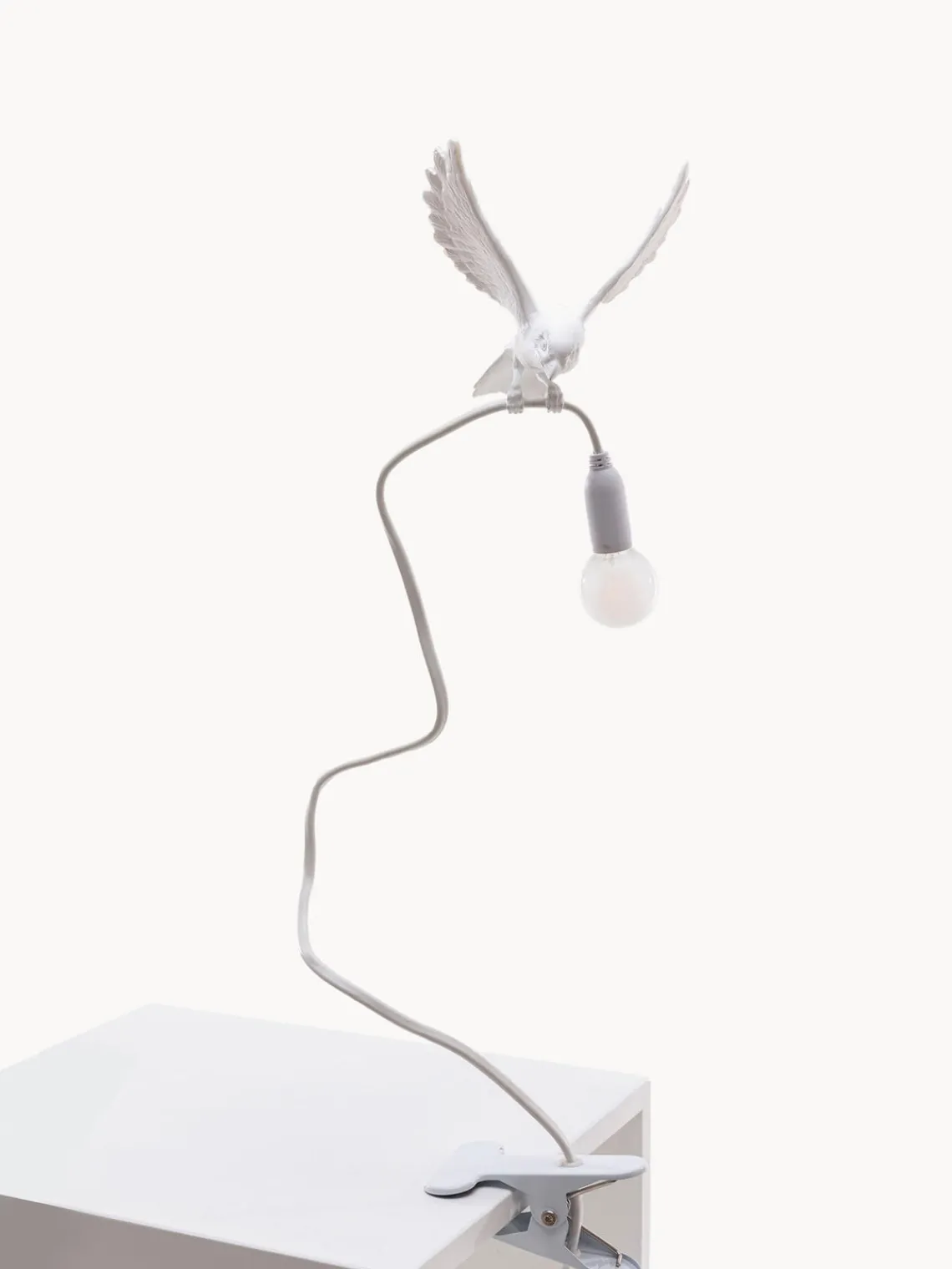 Lámparas De Mesa|Lámparas De Techo>SELETTI Lámpara de mesa grande regulable con pinza Sparrow Blanco mate