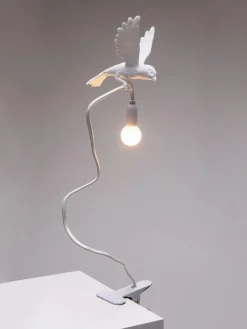 Lámparas De Mesa|Lámparas De Techo>SELETTI Lámpara de mesa grande regulable con pinza Sparrow Blanco mate