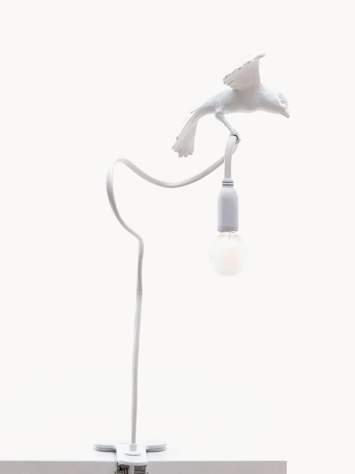 Lámparas De Mesa|Lámparas De Techo>SELETTI Lámpara de mesa grande regulable con pinza Sparrow Blanco mate