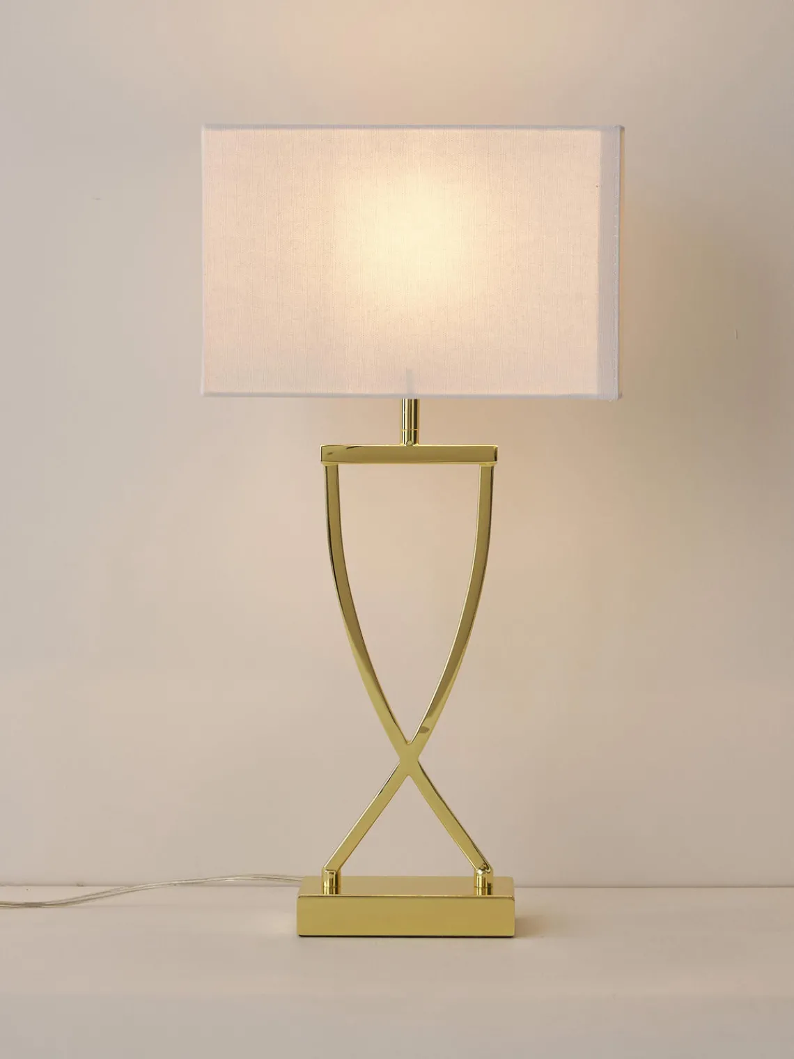 Lámparas De Mesa|Lámparas De Techo>Westwing Collection Lámpara de mesa grande Vanessa Dorado, blanco