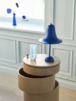 Lámparas De Mesa De Exterior|Lámparas De Mesa>Verpan Lámpara de mesa LED de diseño Verner Panton Pantop, portátil Azul oscuro mate
