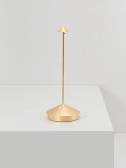 Lámparas De Mesa De Exterior|Lámparas De Mesa De Exterior>Zafferano Lámpara de mesa LED móvil pequeña Pina, regulable Dorado