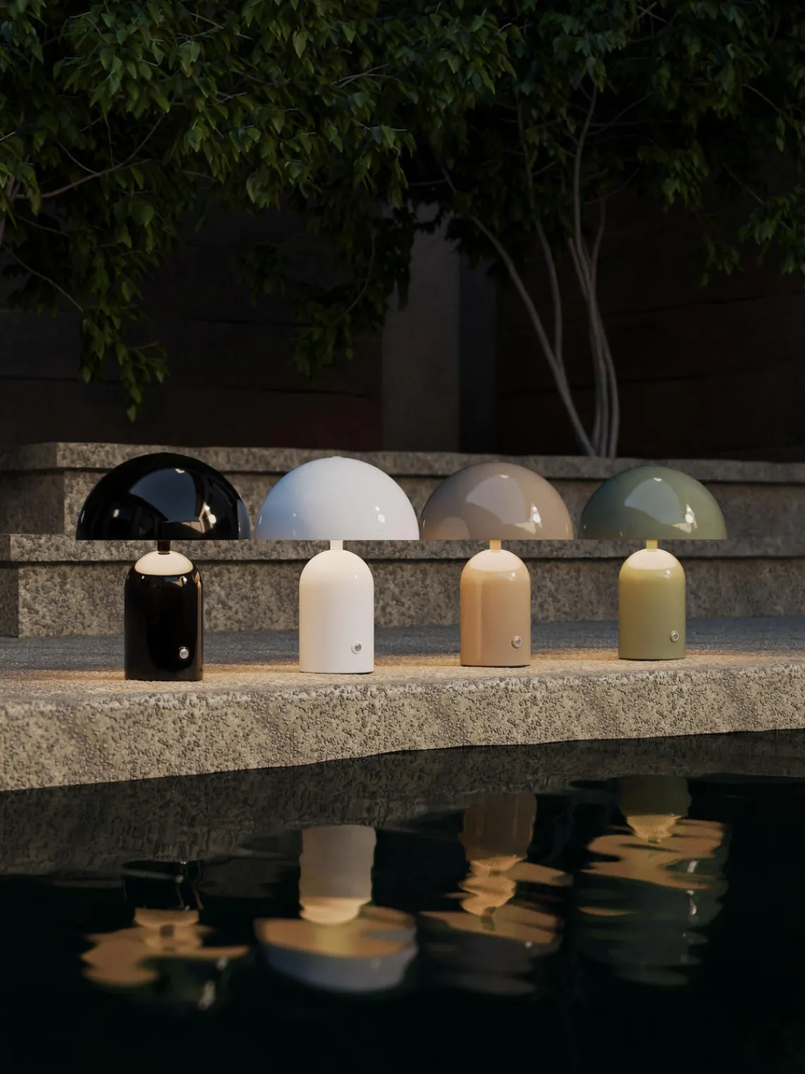 Lámparas De Mesa De Exterior|Lámparas De Mesa>Westwing Collection Lámpara de mesa LED pequeña regulable Walter, portátil Blanco brillante