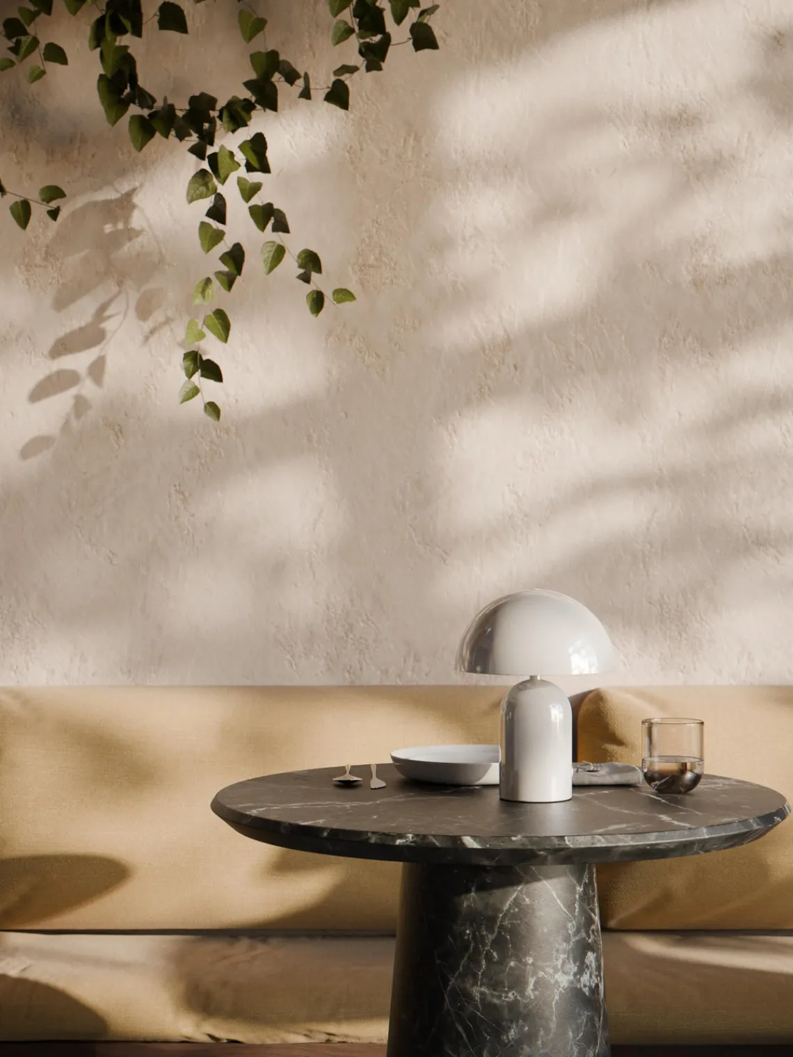 Lámparas De Mesa De Exterior|Lámparas De Mesa>Westwing Collection Lámpara de mesa LED pequeña regulable Walter, portátil Blanco brillante