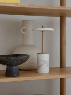 Online Lámpara de mesa LED pequeña regulable de mármol Asteria, portátil Lámparas De Mesa|Lámparas De Techo