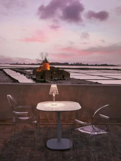 Lámparas De Mesa De Exterior|Lámparas De Techo>Kartell Lámpara de mesa LED regulable Big Battery, Al 37 cm Transparente