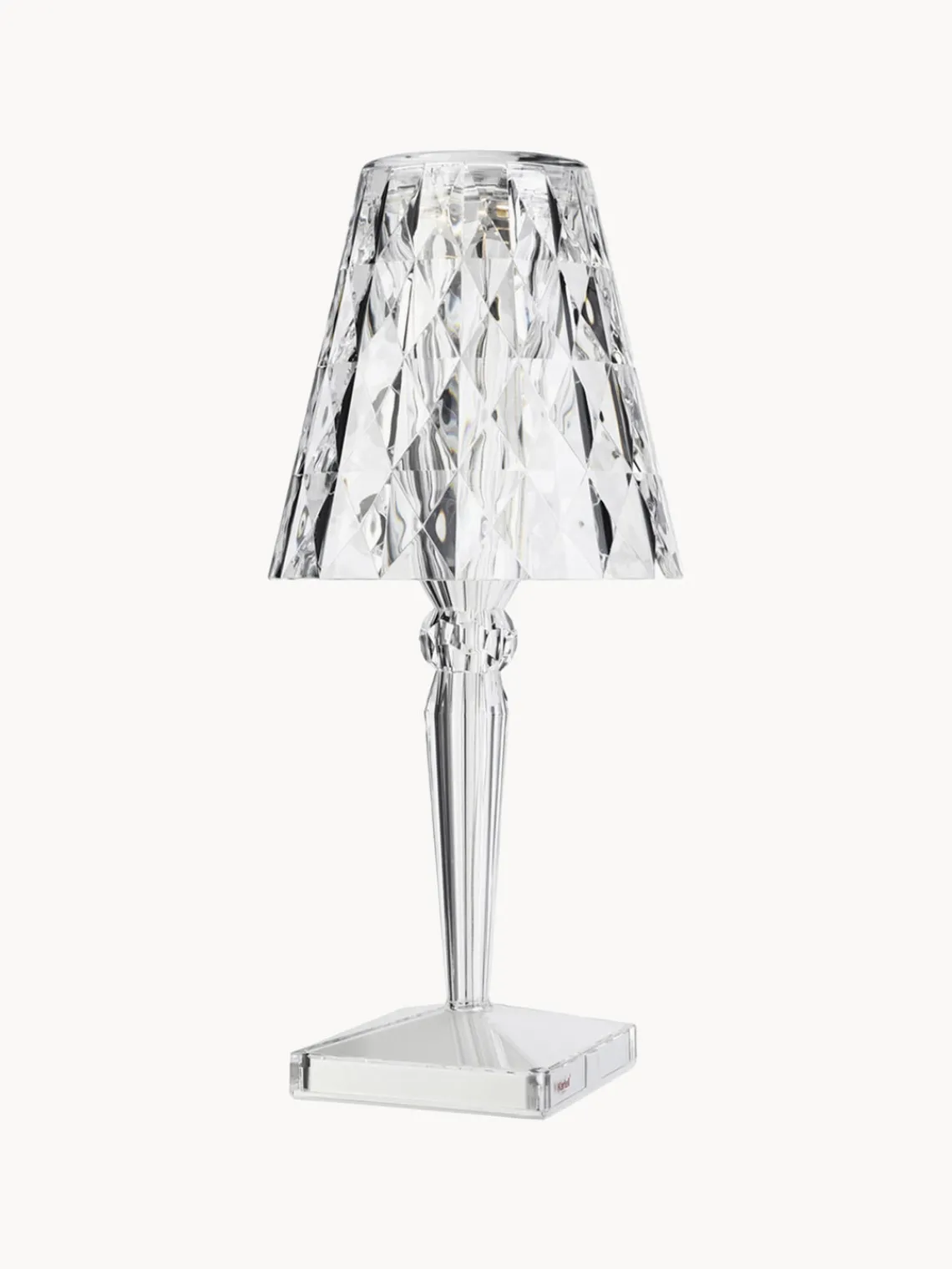 Lámparas De Mesa De Exterior|Lámparas De Techo>Kartell Lámpara de mesa LED regulable Big Battery, Al 37 cm Transparente