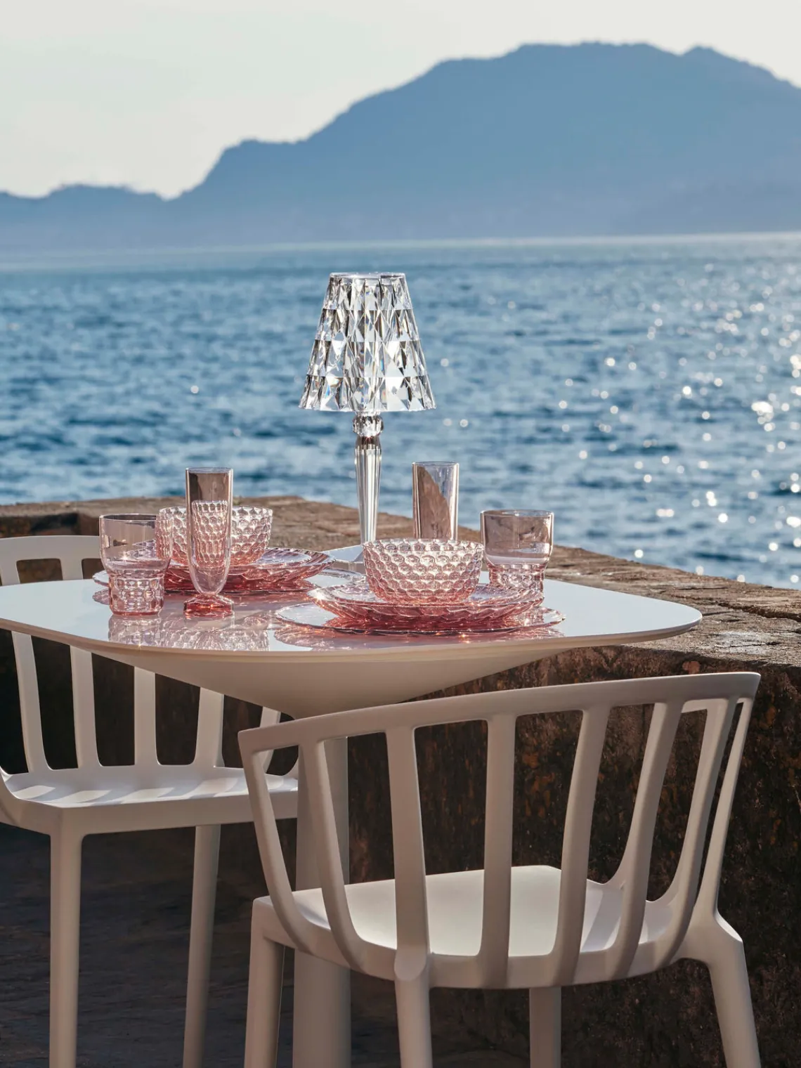 Lámparas De Mesa De Exterior|Lámparas De Techo>Kartell Lámpara de mesa LED regulable Big Battery, Al 37 cm Transparente