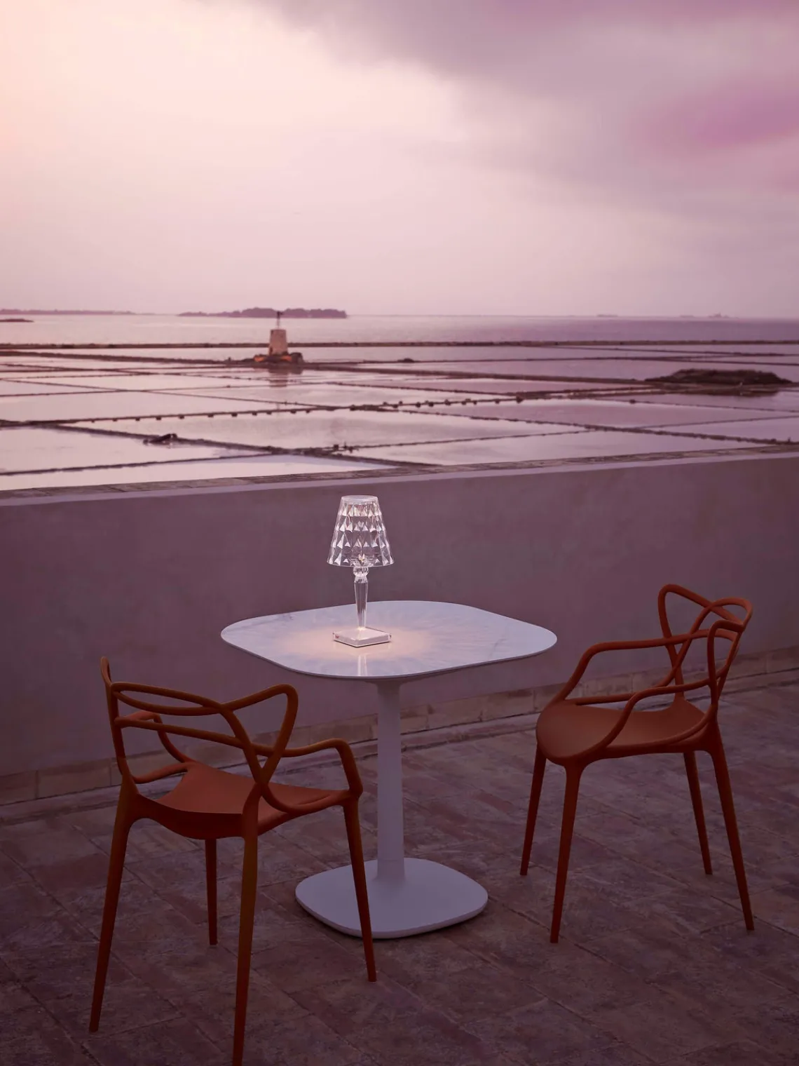 Lámparas De Mesa De Exterior|Lámparas De Techo>Kartell Lámpara de mesa LED regulable Big Battery, Al 37 cm Transparente