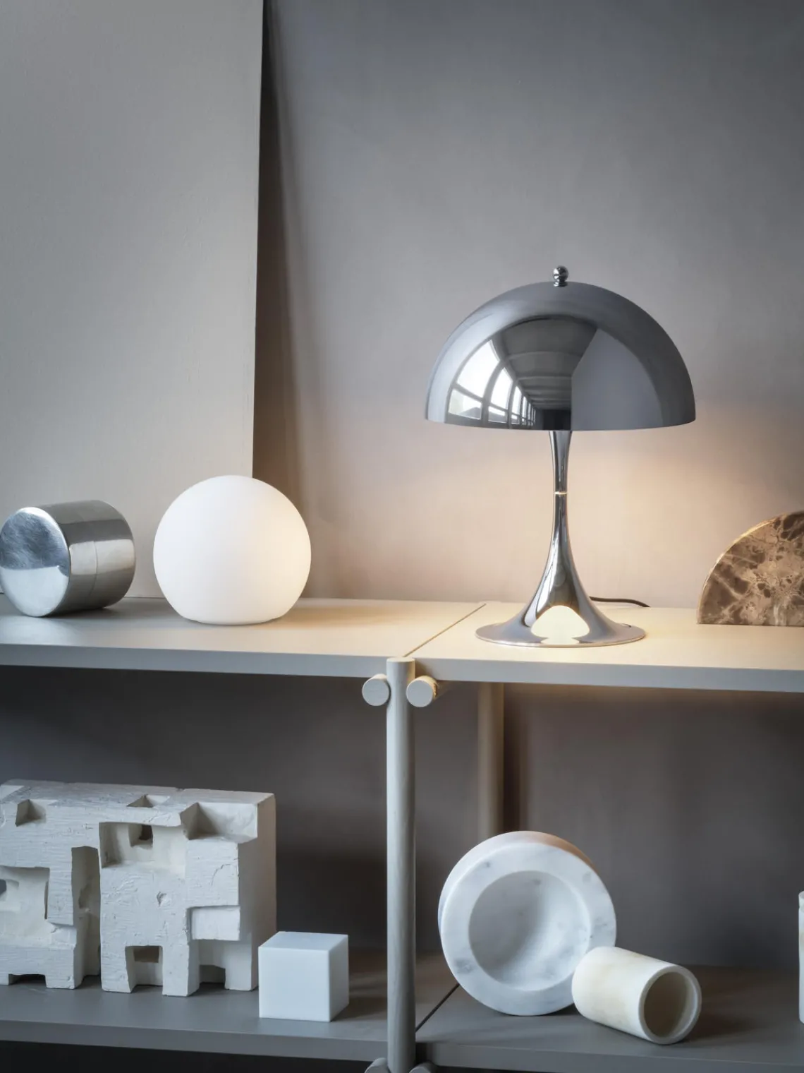 Lámparas De Mesa|Lámparas De Techo>Louis Poulsen Lámpara de mesa LED regulable con temporizador Panthella, 34 cm Acero plateado