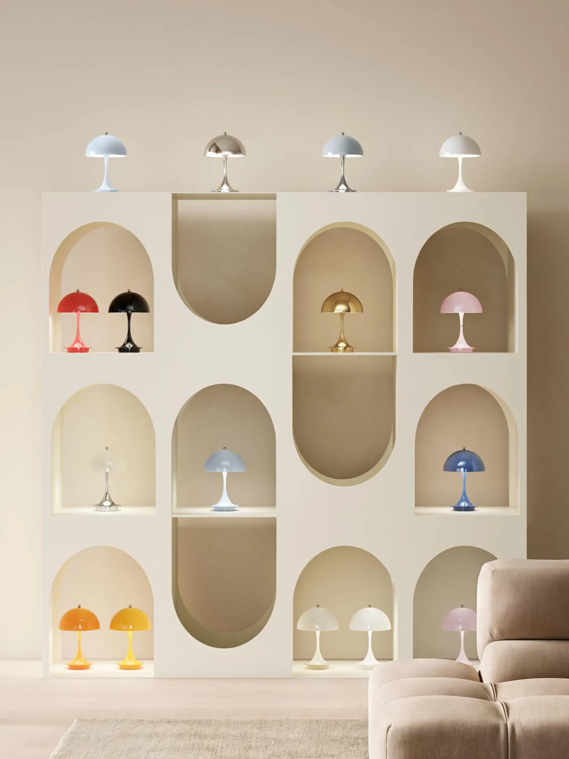 Online Lámpara de mesa LED regulable Panthella de diseño Verner Panton, 24 cm, portátil Lámparas De Mesa|Lámparas De Techo