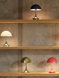 Lámparas De Mesa|Lámparas De Techo>Louis Poulsen Lámpara de mesa LED regulable Panthella de diseño Verner Panton, 24 cm, portátil Plástico negro