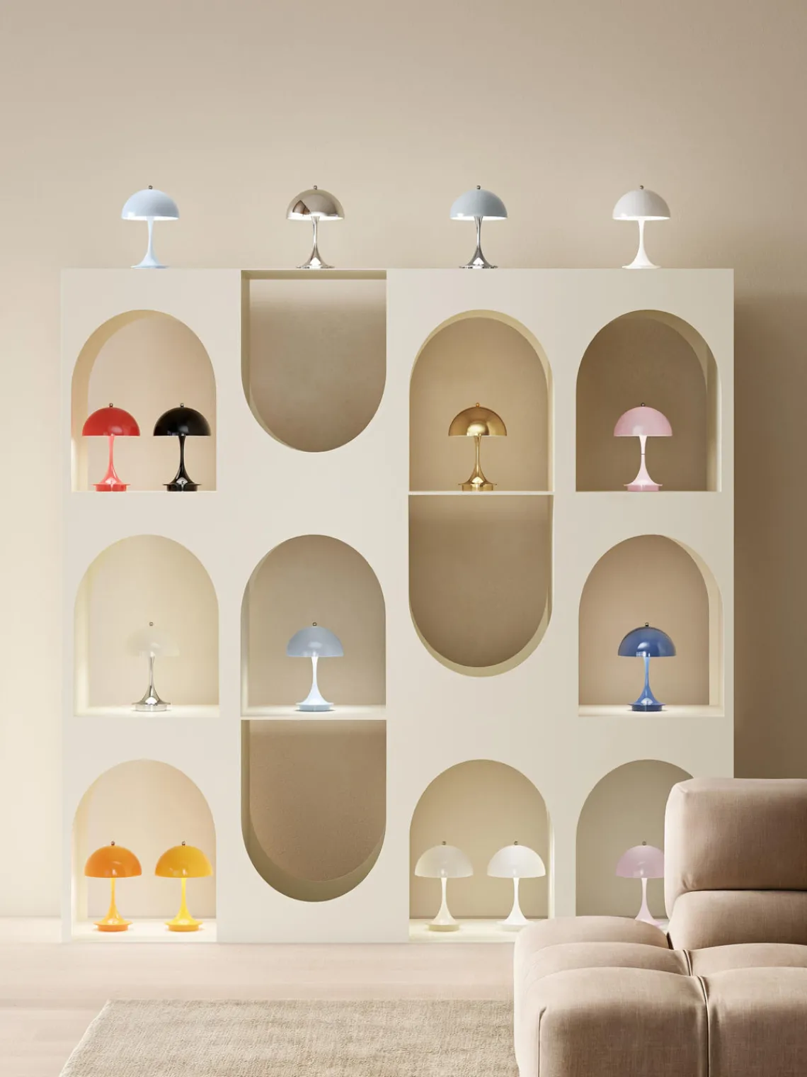 Lámparas De Mesa|Lámparas De Techo>Louis Poulsen Lámpara de mesa LED regulable Panthella de diseño Verner Panton, 24 cm, portátil Plástico negro