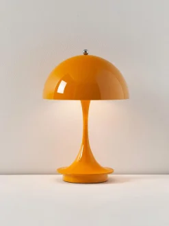 Lámparas De Mesa De Exterior|Lámparas De Mesa></noscript>Louis Poulsen Lámpara de mesa LED regulable Panthella 160, diseño Verner Panton Plástico naranja