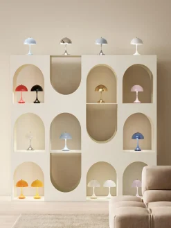 New Lámpara de mesa LED regulable Panthella de diseño Verner Panton, 24 cm, portátil Lámparas De Mesa De Exterior|Lámparas De Mesa