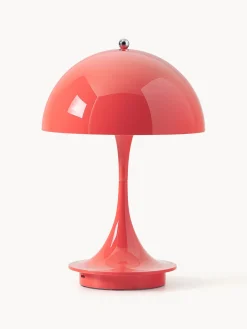 Lámparas De Mesa|Lámparas De Techo>Louis Poulsen Lámpara de mesa LED regulable Panthella de diseño Verner Panton, 24 cm, portátil Plástico rojo coral