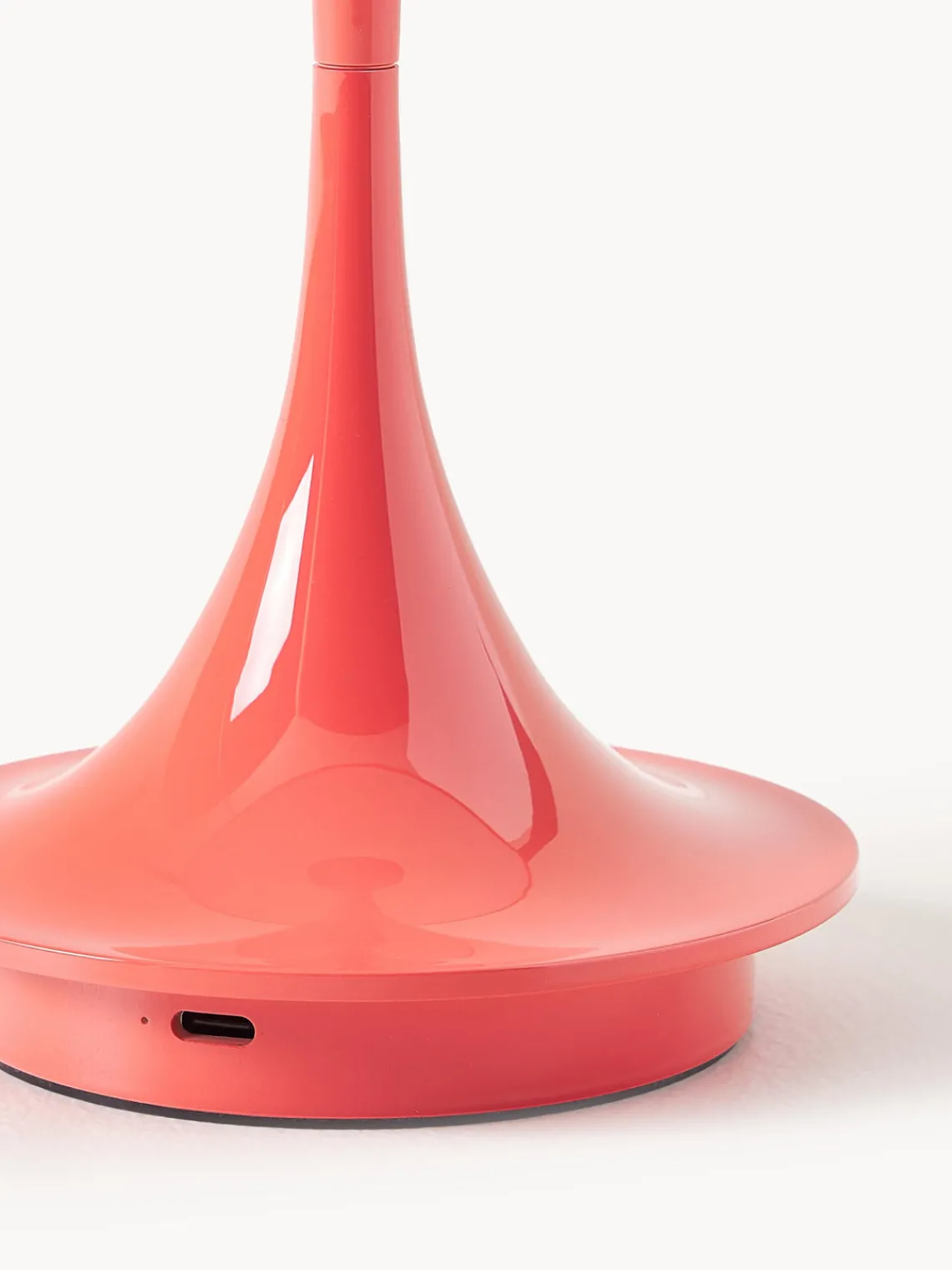 Lámparas De Mesa|Lámparas De Techo>Louis Poulsen Lámpara de mesa LED regulable Panthella de diseño Verner Panton, 24 cm, portátil Plástico rojo coral
