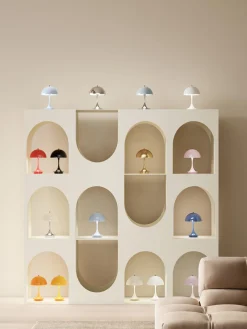 Lámparas De Techo|Lámparas De Mesa>Louis Poulsen Lámpara de mesa LED regulable con temporizador Panthella, 24 cm, portátil Plástico azul claro