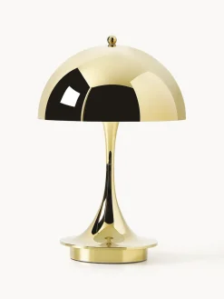 Lámparas De Mesa De Exterior|Lámparas De Mesa>Louis Poulsen Lámpara de mesa LED regulable Panthella de diseño Verner Panton, 24 cm, portátil Plástico dorado