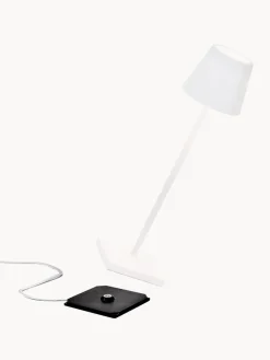 Lámparas De Mesa De Exterior|Lámparas De Techo></noscript>Zafferano Lámpara de mesa LED regulable Poldina, portátil Blanco mate