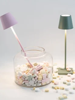 Lámparas De Mesa De Exterior|Lámparas De Techo>Zafferano Lámpara de mesa LED regulable Poldina, portátil Verde salvia mate