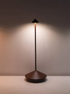 Lámparas De Mesa De Exterior|Lámparas De Mesa De Exterior>Zafferano Lámpara de mesa LED regulable pequeña Pina Pro, portátil Marrón