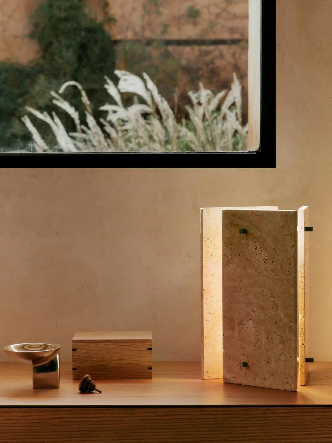 Best Lámpara de mesa LED regulable de travertino Oeste Lámparas De Mesa|Lámparas De Techo