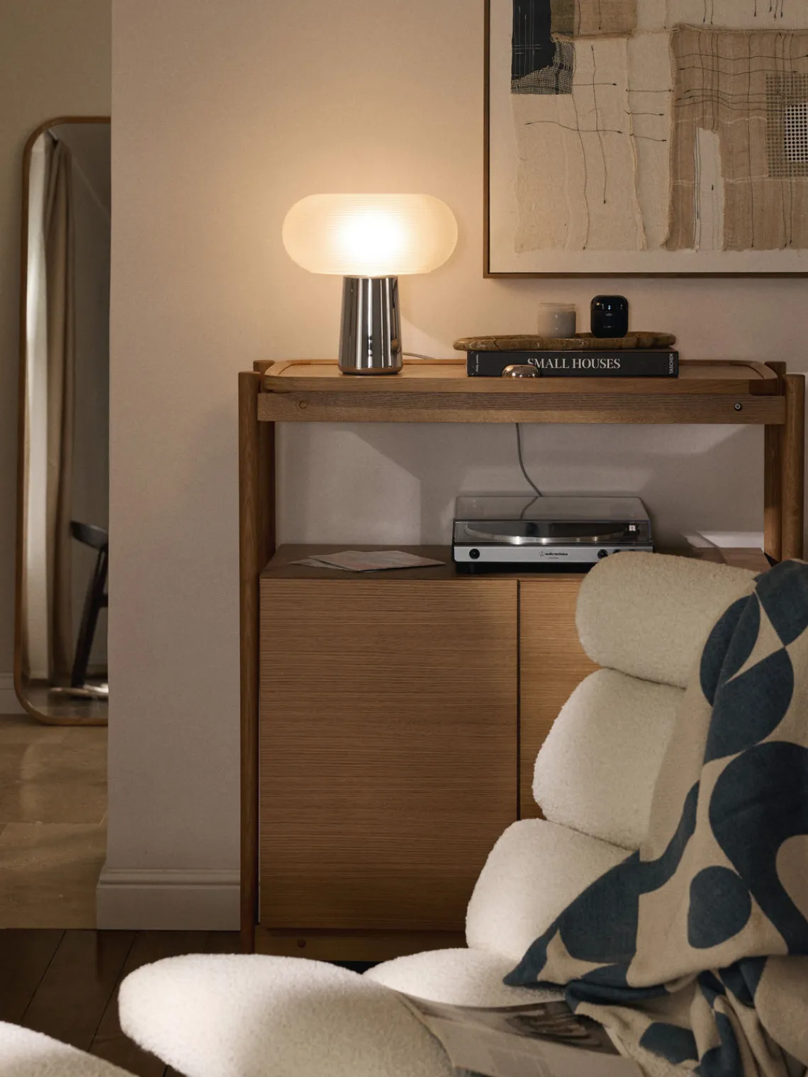 Lámparas De Mesa|Lámparas De Techo>Westwing Collection Lámpara de mesa Mariella Cromo, blanco