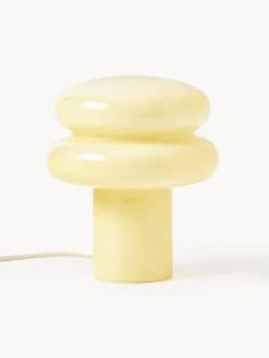 Lámparas De Mesa|Lámparas De Techo>Westwing Collection Lámpara de mesa pequeña de vidrio opalino Baya Amarillo claro