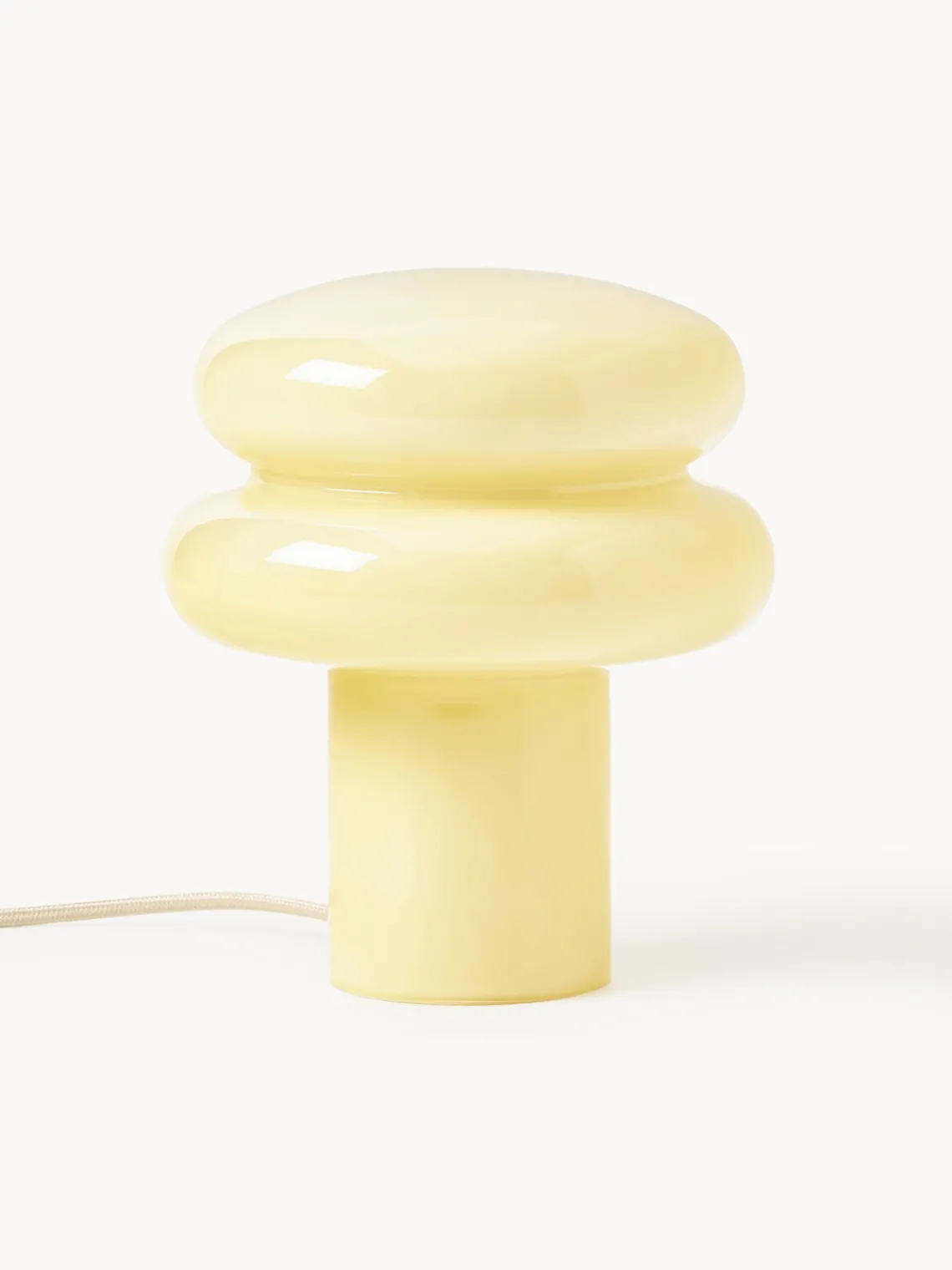 Lámparas De Mesa|Lámparas De Techo>Westwing Collection Lámpara de mesa pequeña de vidrio opalino Baya Amarillo claro