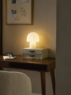 Lámparas De Mesa|Lámparas De Techo>Westwing Collection Lámpara de mesa pequeña en look mármol Talia Aspecto mármol azul claro