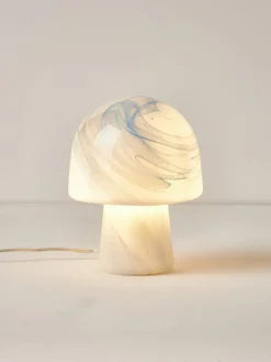 Lámparas De Mesa|Lámparas De Techo></noscript>Westwing Collection Lámpara de mesa pequeña en look mármol Talia Aspecto mármol azul claro