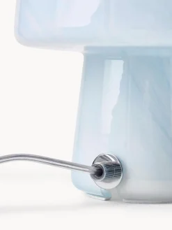 Lámparas De Mesa|Lámparas De Techo></noscript>Westwing Collection Lámpara de mesa pequeña en look mármol Talia Aspecto mármol azul claro