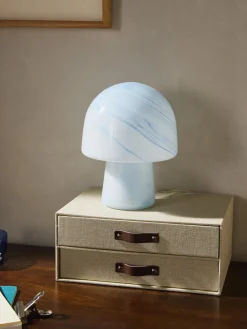 Lámparas De Mesa|Lámparas De Techo></noscript>Westwing Collection Lámpara de mesa pequeña en look mármol Talia Aspecto mármol azul claro