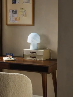 Lámparas De Mesa|Lámparas De Techo></noscript>Westwing Collection Lámpara de mesa pequeña en look mármol Talia Aspecto mármol azul claro