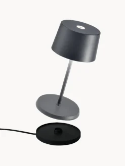 Lámparas De Mesa De Exterior|Lámparas De Techo>Zafferano Lámpara de mesa pequeña LED regulable Olivia Pro, portátil Gris oscuro