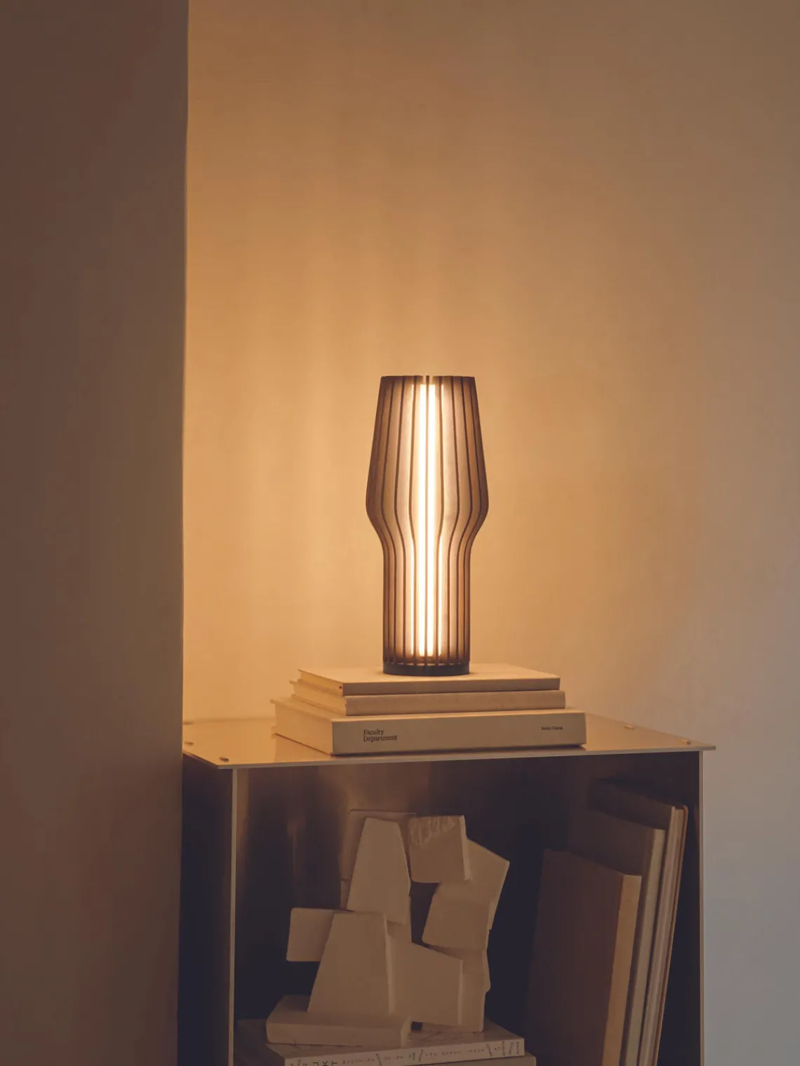 Lámparas De Mesa|Lámparas De Techo>Eva Solo Lámpara de mesa pequeña LED regulable Radiant, portátil Madera de roble, gris antracita pintado