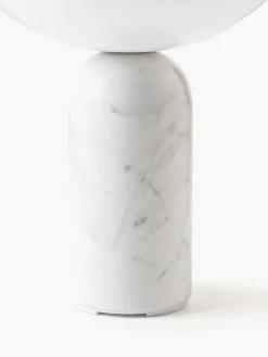 Lámparas De Mesa|Lámparas De Techo></noscript>New Works Lámpara de mesa pequeña móvil de mármol Kizu, regulable Blanco, mármol blanco