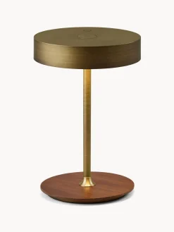 Lámparas De Mesa|Lámparas De Techo>Halo Design Lámpara de mesa pequeña regulable On The Move, portátil Dorado con efecto envejecido, madera de nogal