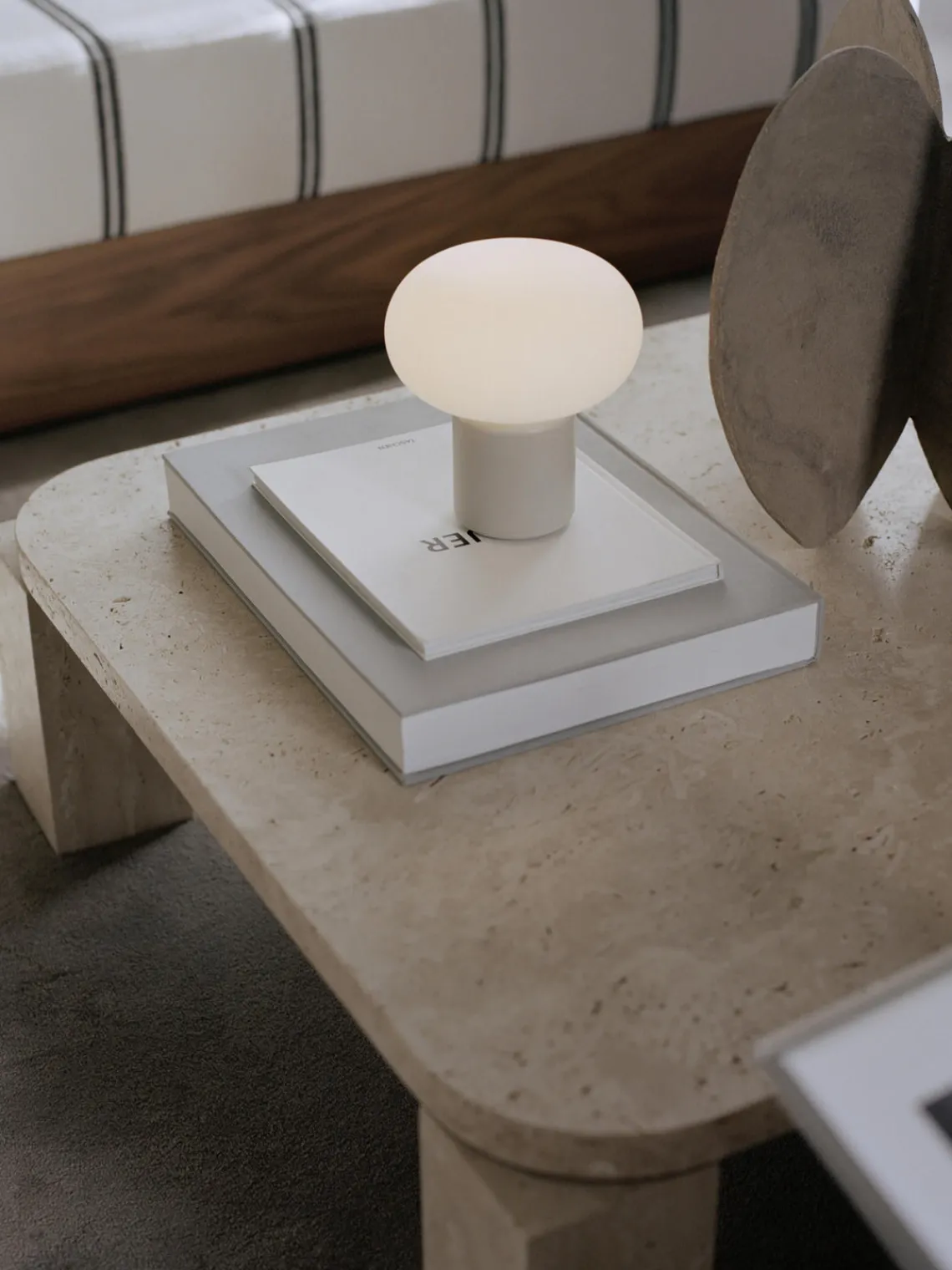 Lámparas De Mesa|Lámparas De Techo>New Works Lámpara de mesa pequeña regulable Karl-Johan, portátil Blanco, gris claro