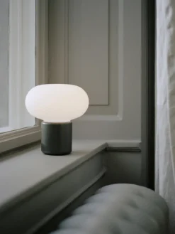 Lámparas De Mesa|Lámparas De Techo>New Works Lámpara de mesa pequeña regulable Karl-Johan, portátil Blanco, verde oliva