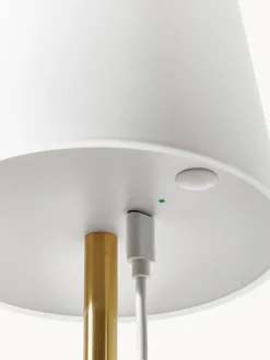 Lámparas De Mesa De Exterior|Lámparas De Techo></noscript>Westwing Collection Lámpara de mesa regulable con conexión USB Fausta Dorado, blanco