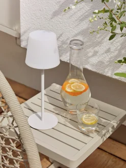 Lámparas De Mesa De Exterior|Lámparas De Techo></noscript>Westwing Collection Lámpara de mesa regulable con conexión USB Fausta Verde salvia, blanco