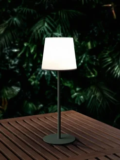 Lámparas De Mesa De Exterior|Lámparas De Techo>Westwing Collection Lámpara de mesa regulable con conexión USB Fausta Verde salvia, blanco