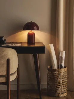 Lámparas De Mesa|Lámparas De Techo>Westwing Collection Lámpara de mesa retro Walter Color vino brillante