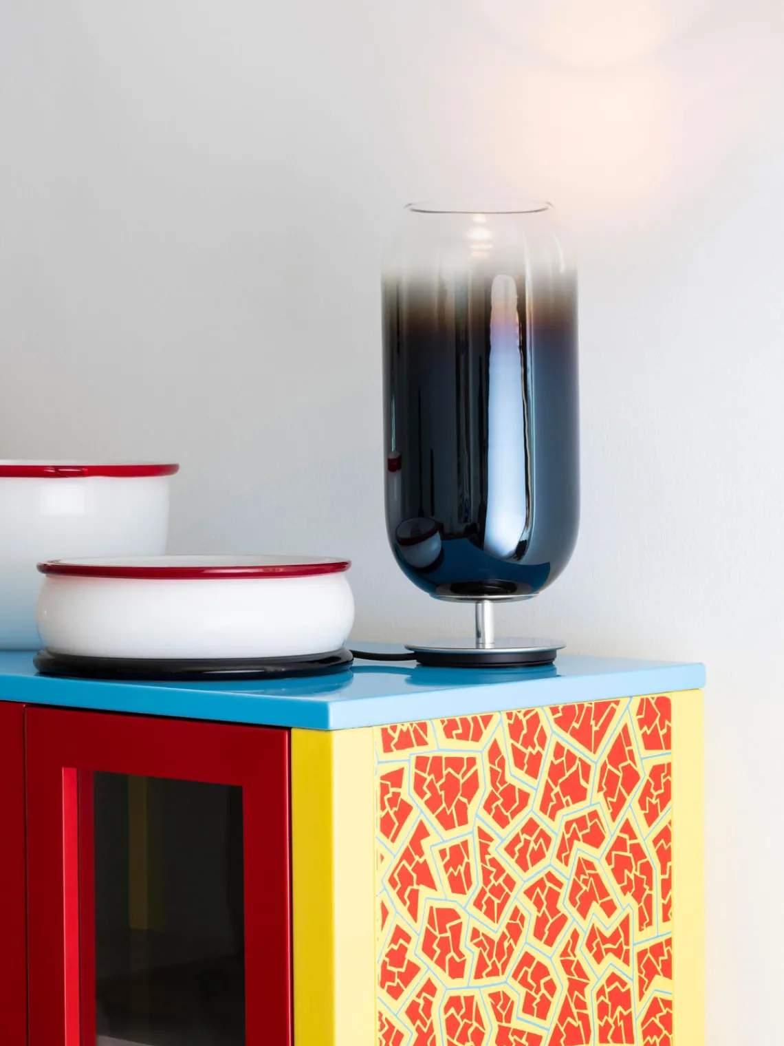 Lámparas De Mesa|Lámparas De Techo>Artemide Lámpara de mesa soplada artesanalmente Gople, tamaños diferentes Azul oscuro, plateado