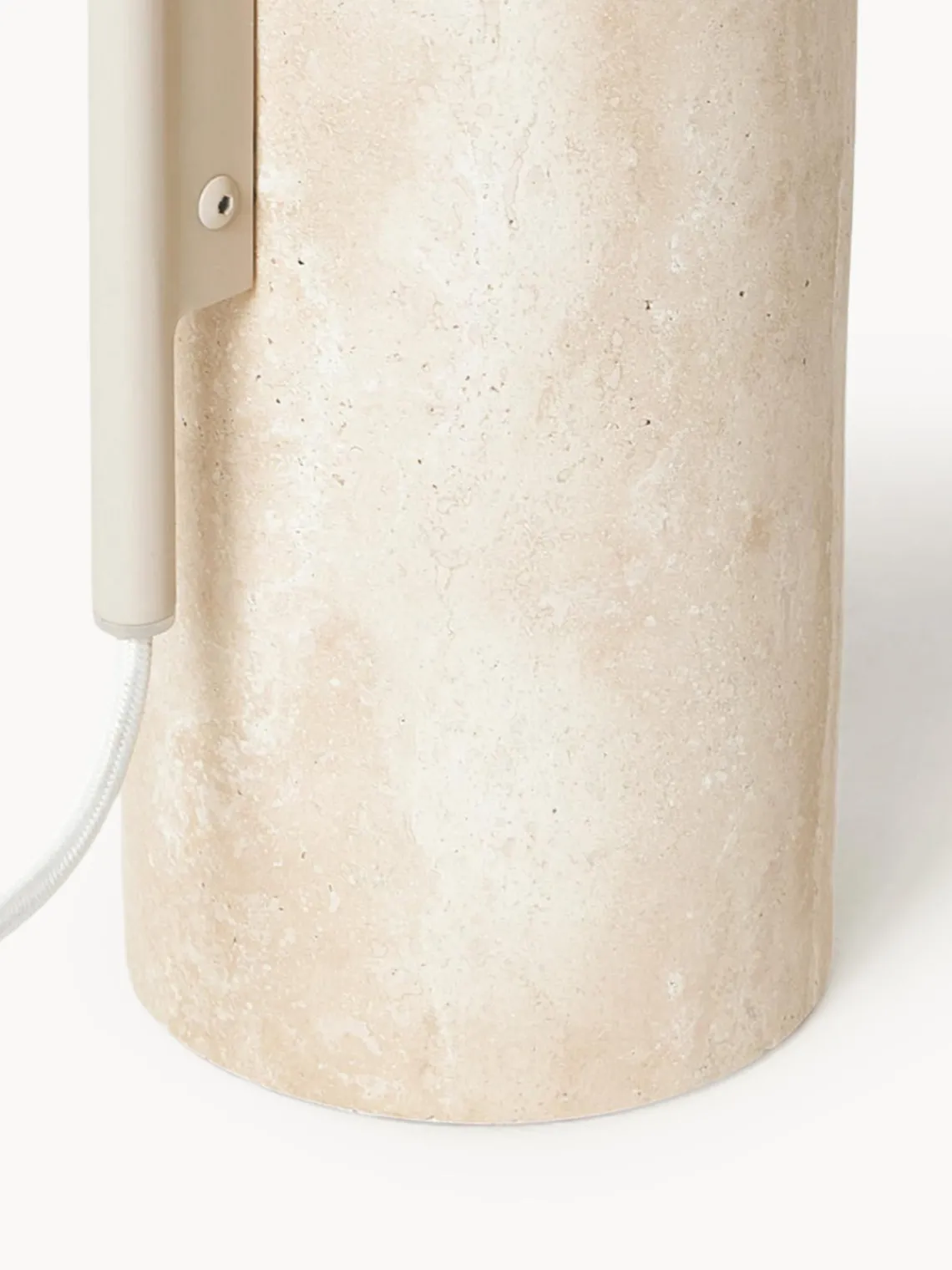 Lámparas De Pie|Lámparas De Techo>Ferm Living Lámpara de pie ajustable con base de travertino Arum Blanco Off White, travertino beige claro