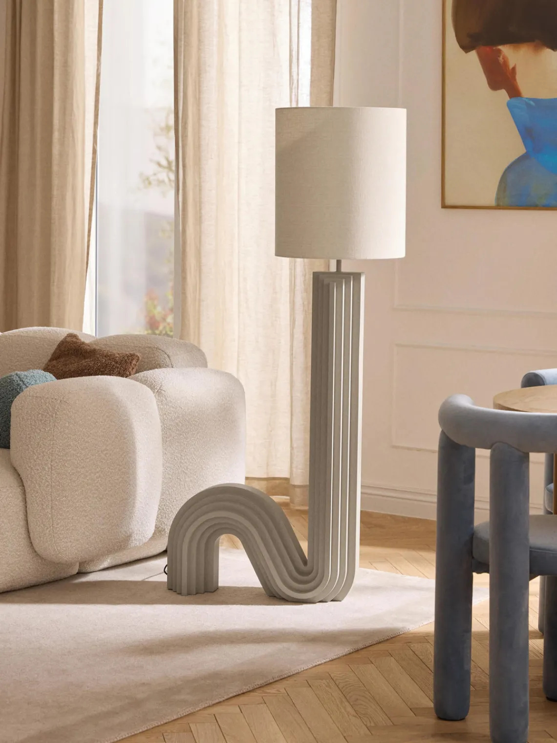 Lámparas De Pie|Lámparas De Techo>Westwing Collection Lámpara de pie de diseño Luomo Greige, beige