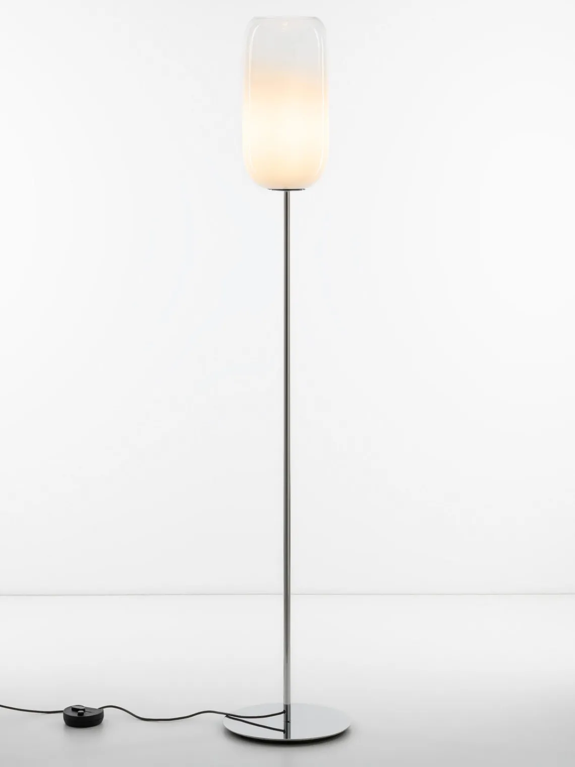 Lámparas De Pie|Lámparas De Techo>Artemide Lámpara de pie de vidrio soplado artesanalmente Gople Blanco, plateado